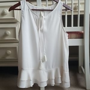 Allison Joy White Tank Blouse Sz Medium